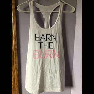 Nike “earn the burn” tank white